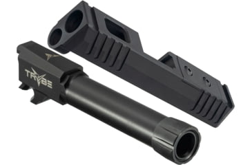 Image of TRYBE Defense Sig Sauer P365 Match Grade Threaded Pistol Barrel, Black Nitride and TRYBE Defense Sig Sauer P365 Pistol Slide
