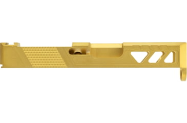 Image of TRYBE Defense Glock 26 Pistol Slide - Version 2, Gen 3/4, DeltaPoint Pro Cut, Gold, SLDG26G34DPV2-GLD