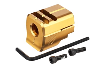 Image of TRYBE Defense Universal 9mm Compensator - Full Size Firearms, Gold, TRBDUNI9MMFS-GLD