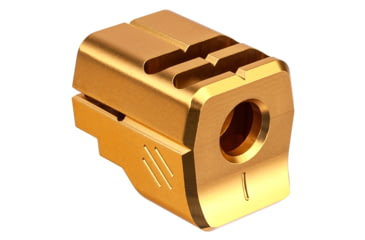 Image of TRYBE Defense Universal 9mm Compensator - Full Size Firearms, Gold, TRBDUNI9MMFS-GLD