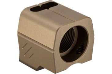 Image of TRYBE Defense Universal Single Port 9mm Compensator, Compact Firearms, Flat Dark Earth, TRBDSPUNI9MMCC-FDE