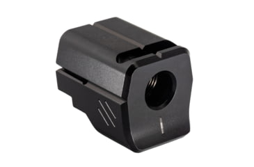 Image of TRYBE Defense Universal Single Port 9mm Compensator, Full Size Firearms, Black, TRBDSPUNI9MMFS-BK