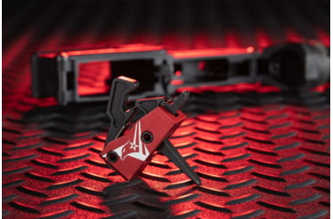 Image of TRYBE Defense V2 Single Stage Drop-In Trigger, AR-15, Straight, 3.5-4lb Pull Weight, Red, TRGSTRAR15V2-RED