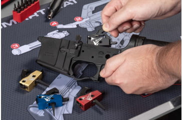Image of TRYBE Defense V2 Single Stage Drop-In Trigger, AR-15, Straight, 3.5-4lb Pull Weight, Red, TRGSTRAR15V2-RED