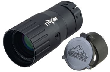 Image of TRYBE Optics Enhancer Scope Magnification Doubler, 2x40mm, 30 mm/1 inch Tube Mount, Black w/ Butler Creek Flip-Open Scope Cover, ENHRS-B-KIT1