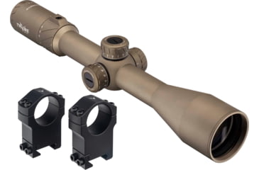 Image of TRYBE Optics 6-24x50mm Rifle Scope, 30mm Advanced Scope Rings, Extra High, FDE
