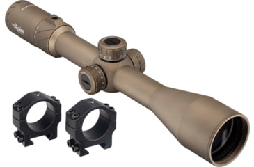 Image of TRYBE Optics 6-24x50mm Rifle Scope, 30mm Advanced Scope Rings, Low, FDE