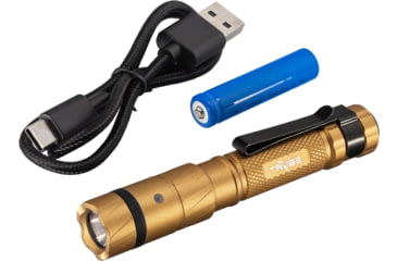 Image of TRYBE Optics Micro Lithium Ion 350 Lumen Rechargeable Handheld Flashlight, Gold, MICRO1K-GLD