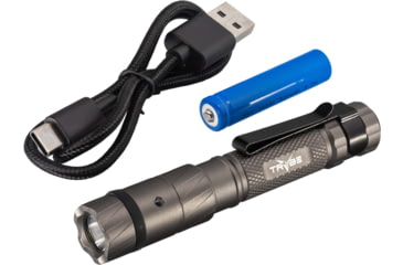 Image of TRYBE Optics Micro Lithium Ion 350 Lumen Rechargeable Handheld Flashlight, Gray, MICRO1K-GRY