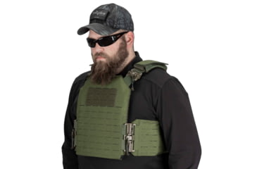 Image of TRYBE Tactical Laser-Cut Plate Carrier w/Fast-Release Tubes, Olive Drab, LCPC-OD