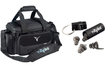 Image of TRYBE Tactical Range Bag, Black w/ TRYBE Tactical Reusable Multi-Purpose Ear Plugs, RNGBAG-KIT1