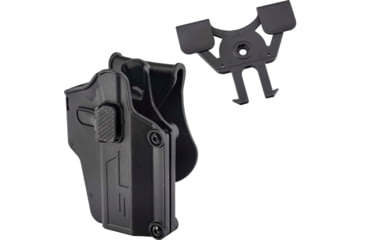 Image of TRYBE Tactical Universal Holster, Right, Black w/ Paddle and Belt Clip and TRYBE Tactical Molle Attachment