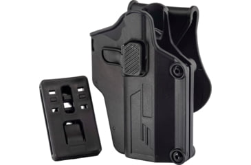 Image of TRYBE Tactical Universal Holster w/ Paddle and Belt Clip, Right, Black, TRT-UH-PBCKIT-BL
