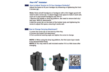 Image of TRYBE Tactical Universal Holster w/ Paddle and Belt Clip, Right, Black, TRT-UH-PBCKIT-BL