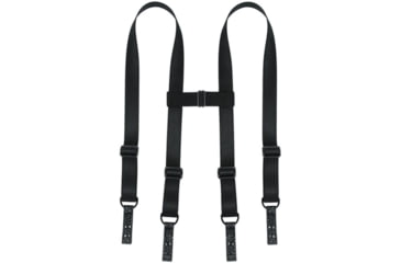 Image of TUFF Products 4-Point Tactical Duty Suspenders w/ Adj. H Harness, Black Basketweave Keepers, 1.5in. Webbing 7174-BWA