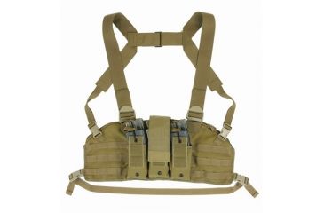 Image of TUFF Products Active Shooters Chest Rig, Coyote Brown, M.O.L.L.E. Side Panels 4074-CBV