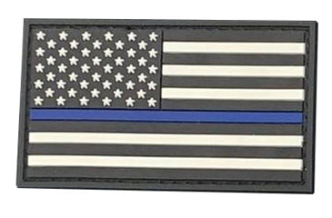 Image of TUFF Products Blue Line PVC Patch, Support Law Enforcement Blue Line Flag, 3in x 1.5in, P-Flag-BlueLine