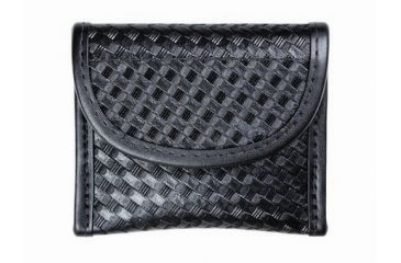 Image of TUFF Products Double Latex Glove Pouch w/ Velcro Closure, Black Basketweave, Holds 2 Pair 7718-BWV