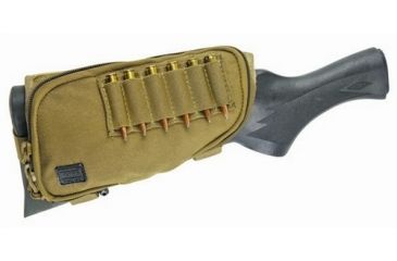 Image of TUFF Products Ez-Adjust Butt Stock Saddle w/ Zippered Pocket, Coyote Brown, 223 Shell Holder 4014-CBV-223