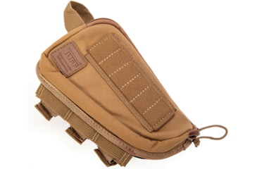 Image of TUFF Products Ez-Adjust Butt Stock Saddle w/ Zippered Pocket, Coyote Brown, 12 Gauge Shell Holder 4014-CBV-12G