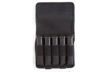 Image of TUFF Products Original 5 In-Line Mag Pouch w/ Belt and Removable Flap, 1000D Black Nylon, B92F/Gl 17/20/21/22/P226 7065-NYV-2