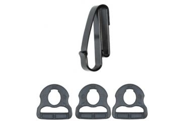 Image of TUFF Products Quick Hook System 1 Clip On Snap Hook, 3 Notched Polymer Rings, Black 2001-BK-SET