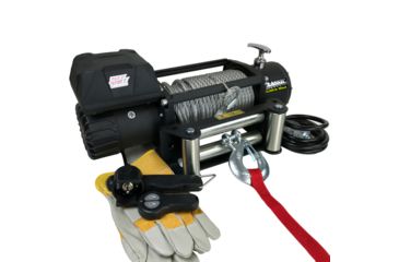 Image of Tuff Stuff Overland Classic 12500 Lb Winch, 92 ft Wire Gloves &amp; Cover Wireless, Black, NSN N, TS-12500-CLS