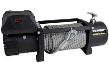 Image of Tuff Stuff Overland Classic 12500 Lb Winch, 92 ft Wire Gloves &amp; Cover Wireless, Black, NSN N, TS-12500-CLS
