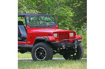 Image of Tuff Stuff Overland Front Bumper w/ D-Rings for 87-06 Jeep Wrangler YJ/TJ, Matte, Black, NSN N, TS-FB-8706