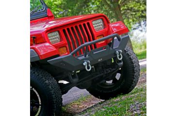 Image of Tuff Stuff Overland Front Bumper w/ D-Rings for 87-06 Jeep Wrangler YJ/TJ, Matte, Black, NSN N, TS-FB-8706