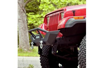 Image of Tuff Stuff Overland Front Bumper w/ D-Rings for 87-06 Jeep Wrangler YJ/TJ, Matte, Black, NSN N, TS-FB-8706
