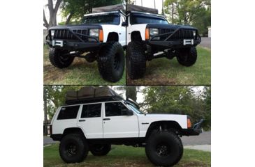 Image of Tuff Stuff Overland Front Winch Bumper w/ D-Rings for 84-01 Jeep Cherokee XJ, Matte, Black, NSN N, TS-FB-XJ-8401