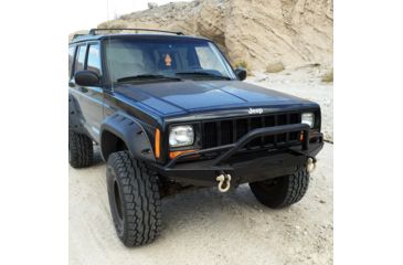 Image of Tuff Stuff Overland Front Winch Bumper w/ D-Rings for 84-01 Jeep Cherokee XJ, Matte, Black, NSN N, TS-FB-XJ-8401