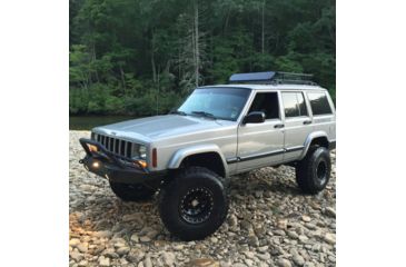 Image of Tuff Stuff Overland Front Winch Bumper w/ D-Rings for 84-01 Jeep Cherokee XJ, Matte, Black, NSN N, TS-FB-XJ-8401