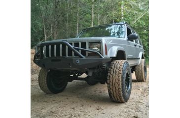 Image of Tuff Stuff Overland Front Winch Bumper w/ D-Rings for 84-01 Jeep Cherokee XJ, Matte, Black, NSN N, TS-FB-XJ-8401