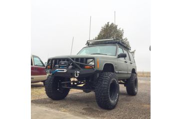 Image of Tuff Stuff Overland Front Winch Bumper w/ D-Rings for 84-01 Jeep Cherokee XJ, Matte, Black, NSN N, TS-FB-XJ-8401