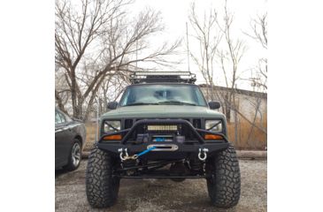 Image of Tuff Stuff Overland Front Winch Bumper w/ D-Rings for 84-01 Jeep Cherokee XJ, Matte, Black, NSN N, TS-FB-XJ-8401