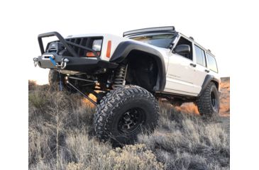 Image of Tuff Stuff Overland Front Winch Bumper w/ D-Rings for 84-01 Jeep Cherokee XJ, Matte, Black, NSN N, TS-FB-XJ-8401
