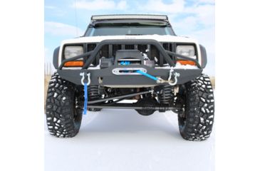 Image of Tuff Stuff Overland Front Winch Bumper w/ D-Rings for 84-01 Jeep Cherokee XJ, Matte, Black, NSN N, TS-FB-XJ-8401