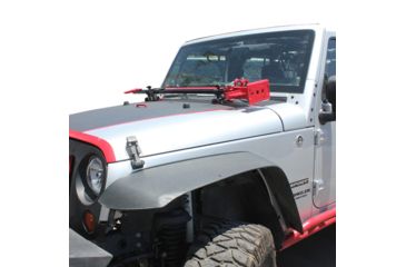 Image of Tuff Stuff Overland Hood Hinge Jack Mount for 07-18 Jeep Wrangler JK, Black, NSN N, TS-SFJHM-JK