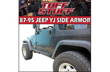 Image of Tuff Stuff Overland Rock Sliders w/ Step for 87-95 Jeep Wrangler YJ, NSN N, TS-RSL-8795
