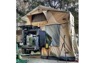 Image of Tuff Stuff Overland Rooftop Tent & Annex Room 3 Person Ranger Overland Sand, Sand Tent/Black Cover, NSN N, TS-RTT-ANX-RAN