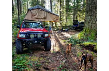 Image of Tuff Stuff Overland Rooftop Tent & Annex Room 3 Person Ranger Overland Sand, Sand Tent/Black Cover, NSN N, TS-RTT-ANX-RAN