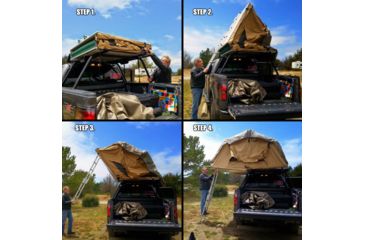 Image of Tuff Stuff Overland Rooftop Tent & Annex Room 3 Person Ranger Overland Sand, Sand Tent/Black Cover, NSN N, TS-RTT-ANX-RAN