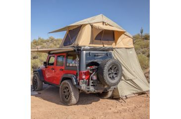 Image of Tuff Stuff Overland Rooftop Tent & Annex Room 3 Person Ranger Overland Sand, Sand Tent/Black Cover, NSN N, TS-RTT-ANX-RAN