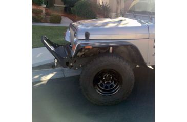 Image of Tuff Stuff Overland Stubby Front Winch Bumper for 87-06 Jeep Wrangler TJ/YJ, Matte, Black, NSN N, TS-FB-8706-STB