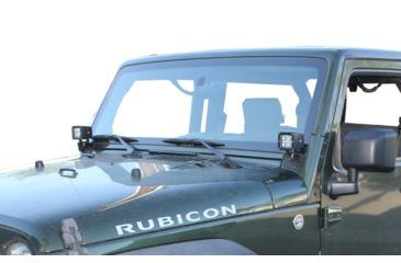Image of Tuff Stuff Overland Windshield Light Mounting Brackets for 07-18 Jeep Wrangler JK, Black, NSN N, TS-WLM-JK