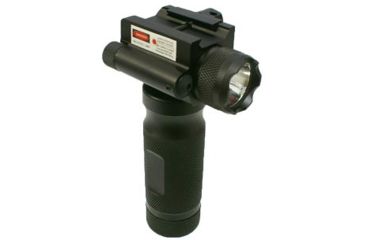 Image of Tuff Zone Metal Foregrip, Laser, Flashlight Combo, CR123 Volt Lithium, Red, 260 Lumen, Black, TZ-MGPGLO1