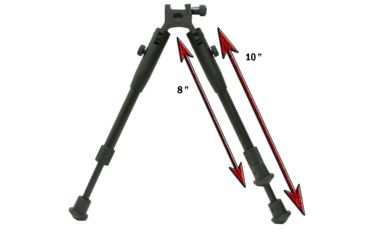 Image of Tuff Zone Tactical Bi-Pod 8-10in, w/ Picatinny &amp; Swivel Stud Mounting Systems, TZ-MBP15