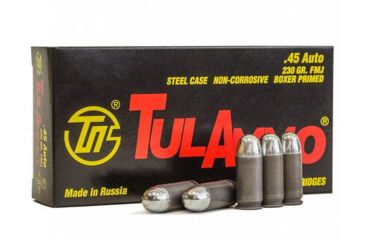 Image of TulAmmo Ammunition, .45 Auto, 230 Grain, Full Metal Jacket, Steel Case, 50-Rounds, TA452300